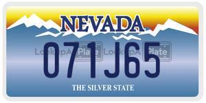 071J65  license plate in NV