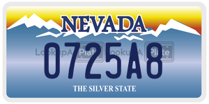 0725A8  license plate in NV
