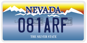 081ARF  license plate in NV