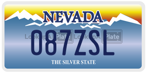 087ZSL  license plate in NV