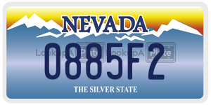 0885F2  license plate in NV