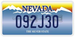 092J30 license plate in Nevada