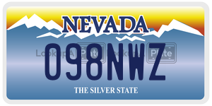 098NWZ license plate in Nevada