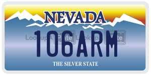 106ARM license plate in Nevada