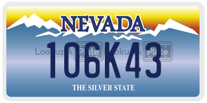 106K43  license plate in NV