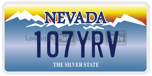 107YRV  license plate in NV