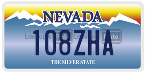 108ZHA  license plate in NV