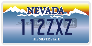 112ZXZ  license plate in NV
