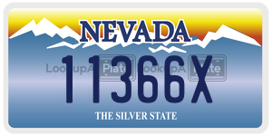 11366X license plate in Nevada