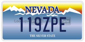 119ZPE license plate in Nevada