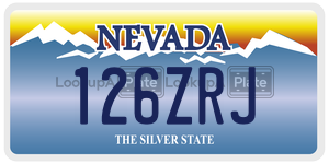 126ZRJ  license plate in NV
