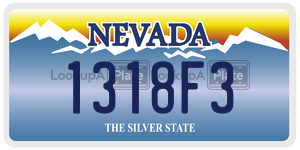 1318F3  license plate in NV