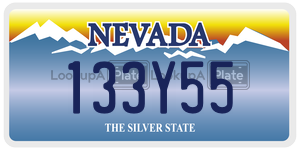 133Y55 license plate in Nevada