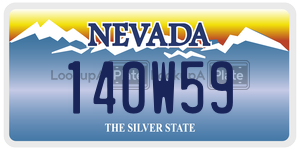 140W59 license plate in Nevada