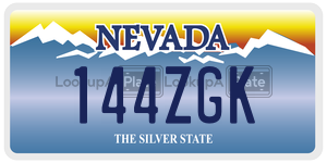 144ZGK  license plate in NV