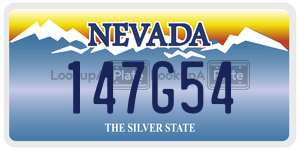 147G54 license plate in Nevada