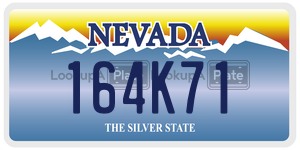 164K71 license plate in Nevada