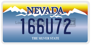 166U72 license plate in Nevada
