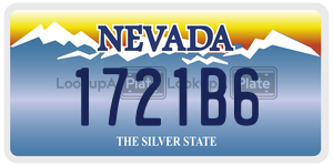 1721B6 license plate in Nevada