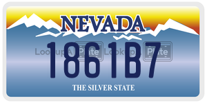 1861B7  license plate in NV