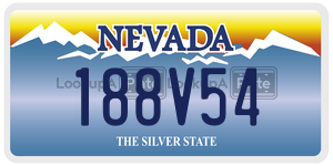 188V54  license plate in NV