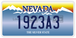 1923A3  license plate in NV