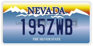 195ZWB  license plate in NV