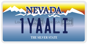 1YAALI  license plate in NV