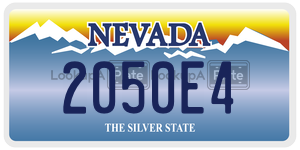 2050E4  license plate in NV