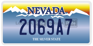 2069A7  license plate in NV