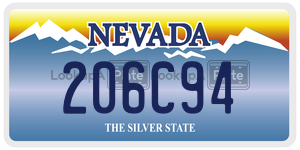206C94  license plate in NV