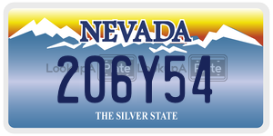 206Y54  license plate in NV