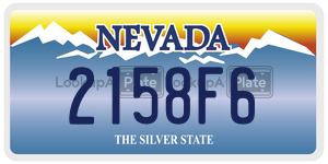2158F6  license plate in NV