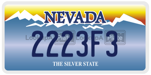 2223F3  license plate in NV