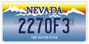 2270F3  license plate in NV