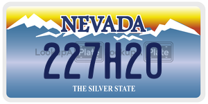 227H20 license plate in Nevada