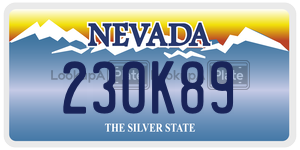 230K89 license plate in Nevada