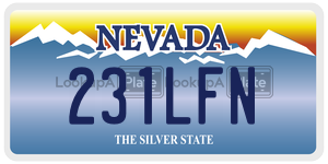 231LFN license plate in Nevada