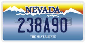 238A90  license plate in NV