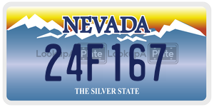 24F167  license plate in NV
