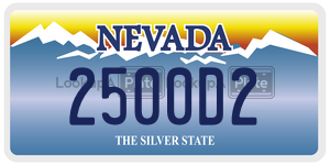 2500D2 license plate in Nevada