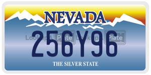 256Y96 license plate in Nevada