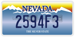 2594F3  license plate in NV