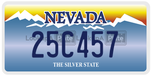 25C457  license plate in NV