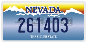 261403 license plate in Nevada