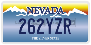 262YZR  license plate in NV