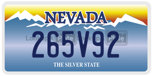 265V92  license plate in NV