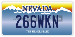 266WKN license plate in Nevada
