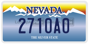 2710A0 license plate in Nevada