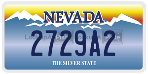 2729A2  license plate in NV